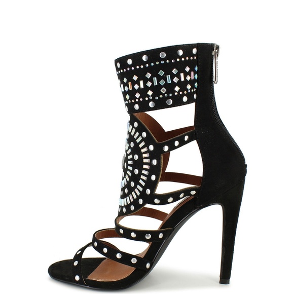 LAST🔥SZ 11 Studded Open Toe Gladiator Heel Sandal - Picture 3 of 5